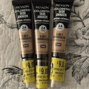 3 units Revlon ColorStay 5-in-1 Concealer, 040 tone, 0.27 fl oz each BRAND NEW